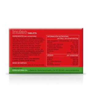 Inulac tablets 30 comprimidos de 2 g Soria Natural