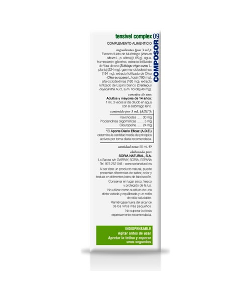 Composor 09 Tensivel Complex 50 ml. Soria Natural