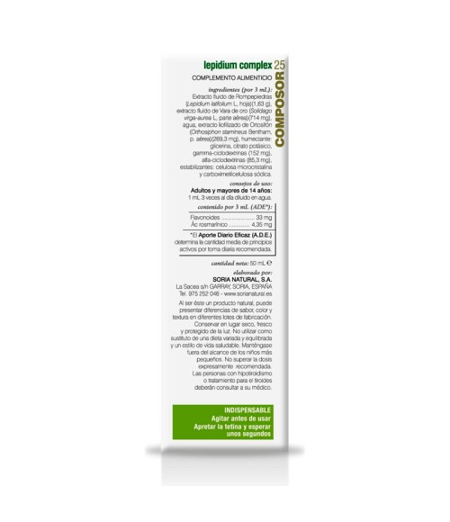 Composor 25 Lepidium Complex 50 ml. Soria Natural