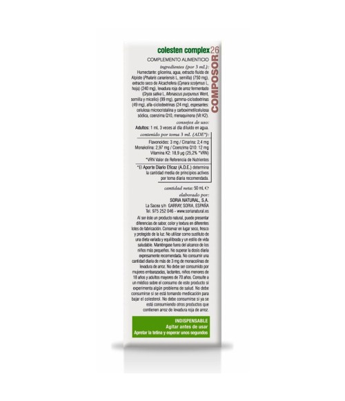 Composor 26 Colestén Complex 50 ml. Soria Natural