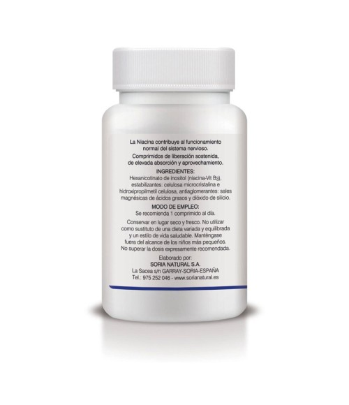 Vitamina B3 (Niacina) Liberación Sostenida 150 comp. Soria Natural