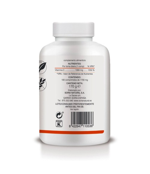 Vitamina C Liberación Sostenida 100 comp. Soria Natural