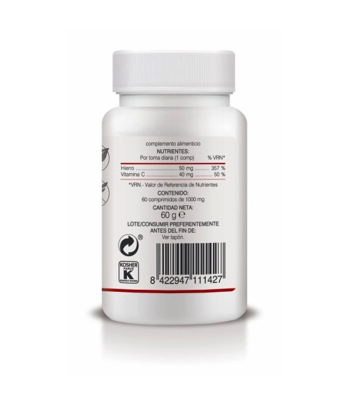 Hierro con Vitamina C Liberación Sostenida 60 comp. Soria Natural