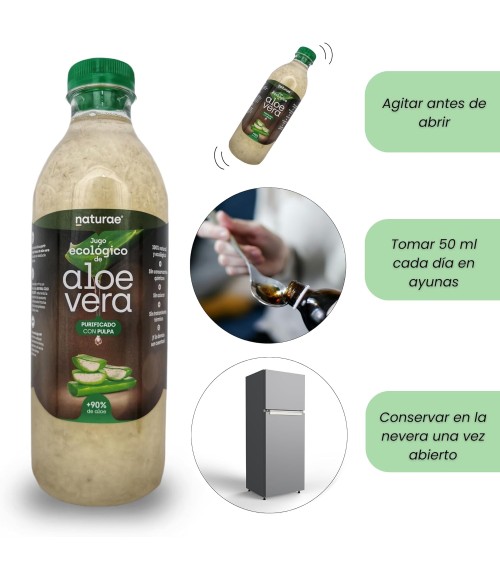 Jugo Orgánico de Aloe Vera con Pulpa 1.000 ml - Naturae