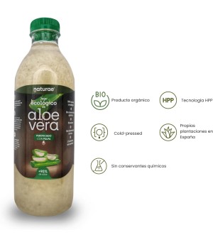 Jugo Orgánico de Aloe Vera con Pulpa 1.000 ml composición - Naturae