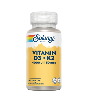 Vitamin D3+K2 (MK-7) 60 VegCaps. - Solaray