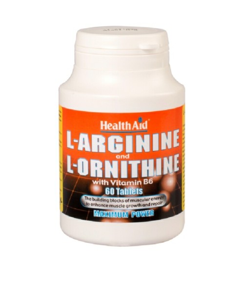 L-Arginina/L-Ornitina 600 mg/300 mg y vitamina B6 HealthAid
