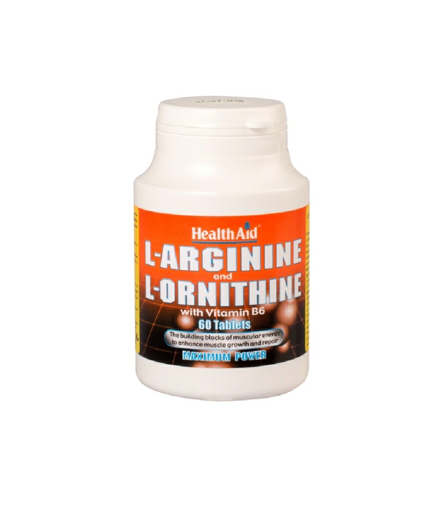 L-Arginina/L-Ornitina 600 mg/300 mg y vitamina B6 HealthAid