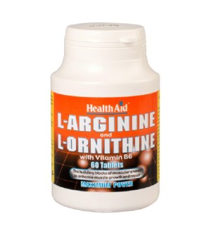 L-Arginina/L-Ornitina 600 mg/300 mg y vitamina B6 HealthAid