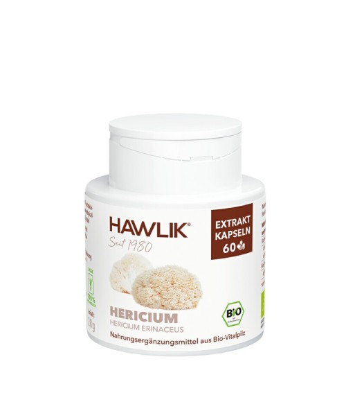Melena de león (Hericium erinaceus). Extracto puro BIO 60 cáps. vegetales - Hawlik